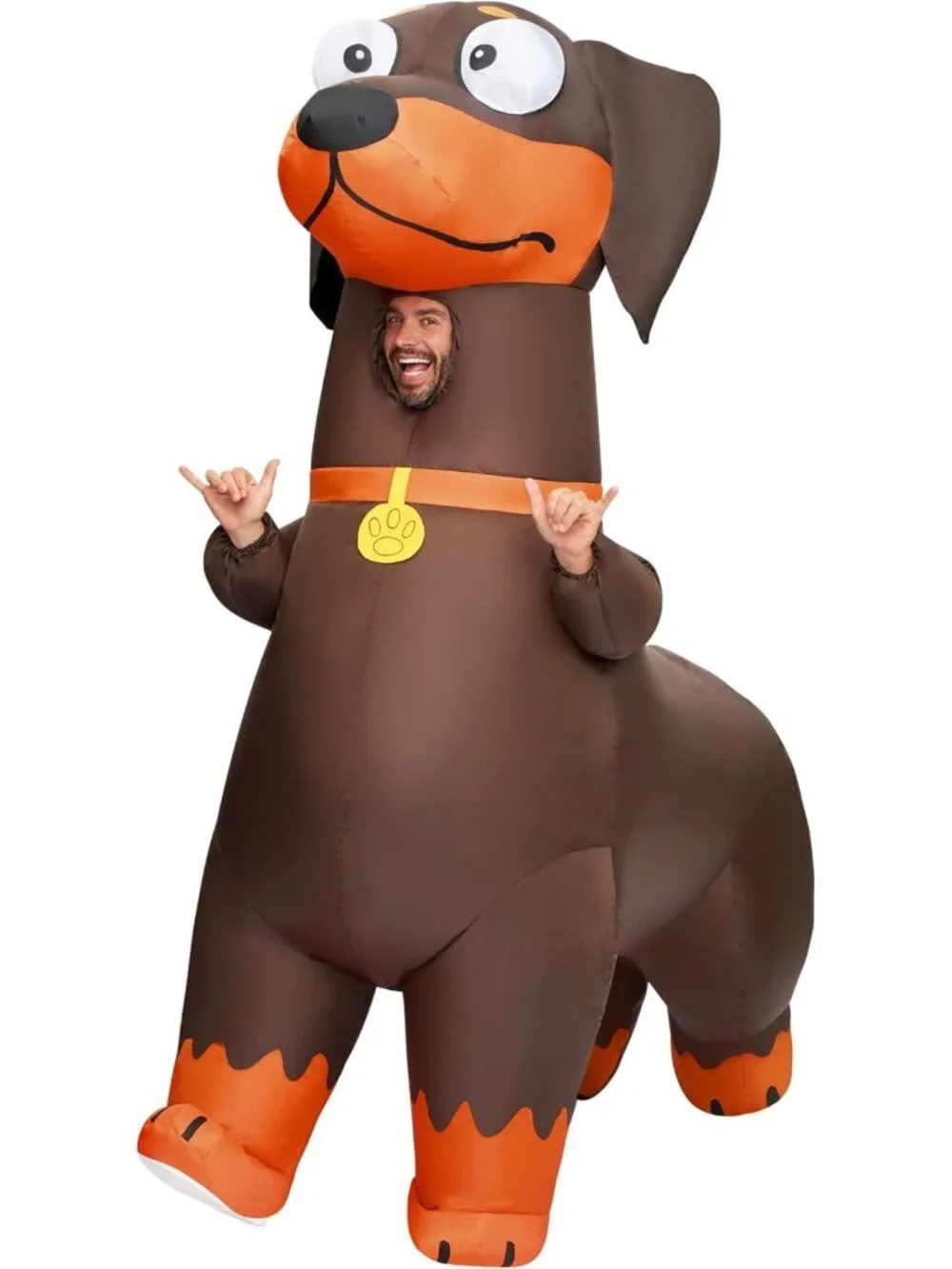 Inflatable Dachshund Costume for Adults - Fun Halloween Dog Outfit, Party Ready!